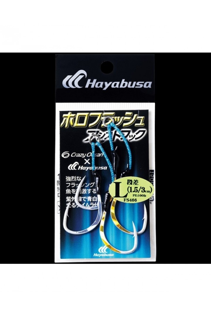 Hayabusa FS 466 Halogramlı Jig Assist İğnesi Double Hook 2'li Paket