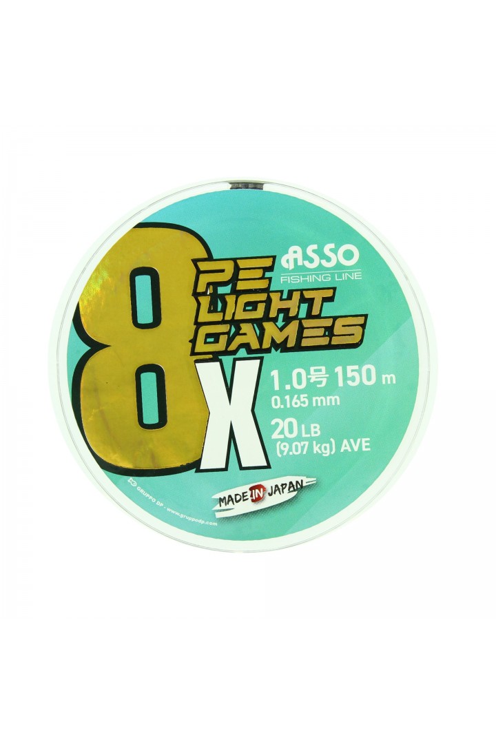 Asso 8X Light Games PE 8 Örgü Spin İp Misina 150mt Moss Green