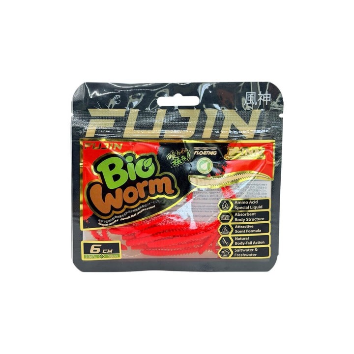 Fujin Bio Worm 6 Cm Kokulu LRF Silikonu Fujin Bio Worm 6 Cm Kokulu LRF Silikonu
