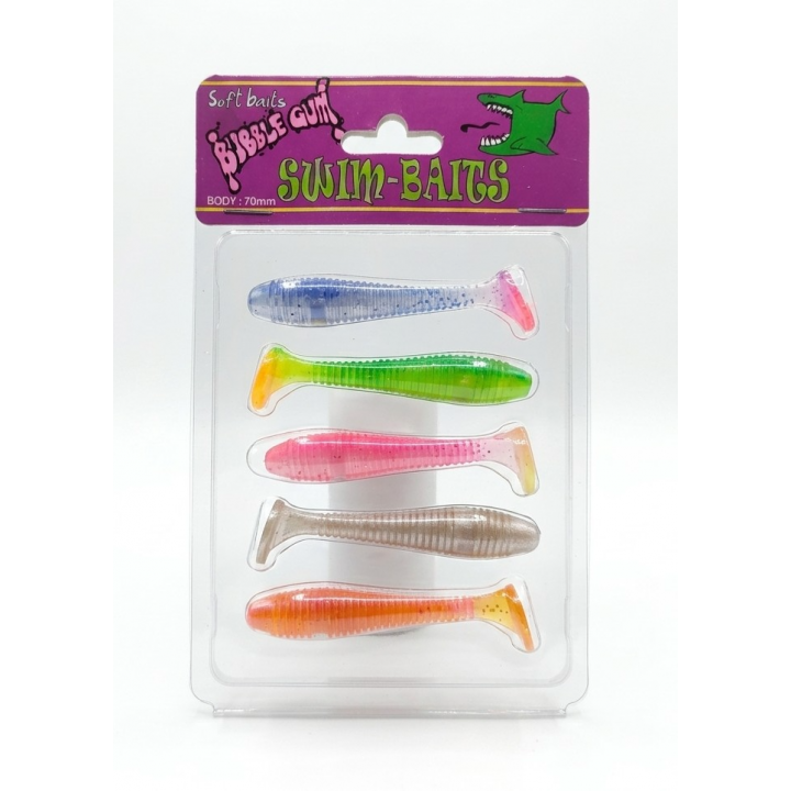 Swim-Baits Soft Bait Bubble Gum 7cm 5li karışık renk 